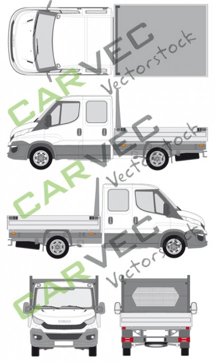 Iveco Daily à plat (empattement 3450) cabine double (2014)