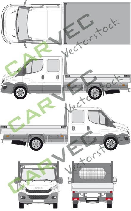 Iveco Daily à plat (empattement 3750) cabine double (2014)