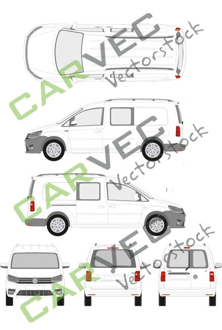 VW Caddy Maxi vitre latérale (2015)