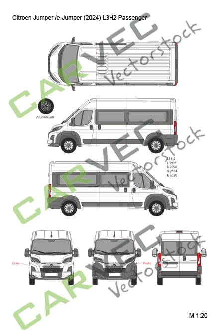 Citroen Jumper (E-Jumper) L3H2 Fourgon / vitre (2024)