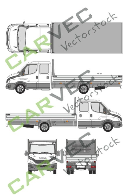 Iveco Daily flatbed (wheelbase 4350) double cabin (2019)