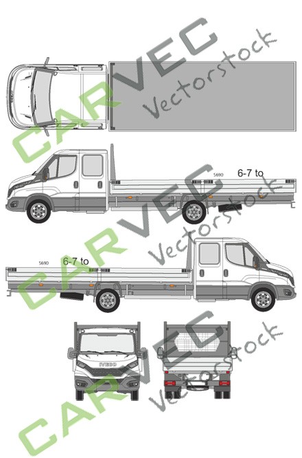 Iveco Daily flatbed double cabin (wheelbase 4750) (2019)