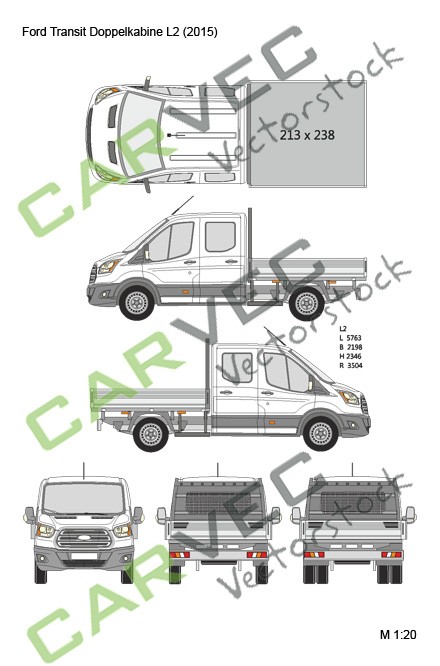 Ford Transit Double Cab flatbed L2 (2015)