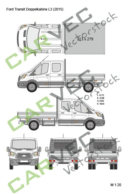 Ford Transit Double Cab flatbed L3 (2015)