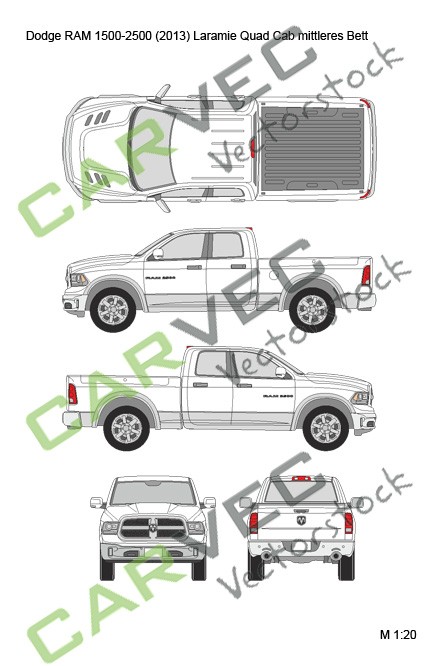 Dodge RAM 1500-2500 (2013) Laramie Quad Cab mittleres Bett