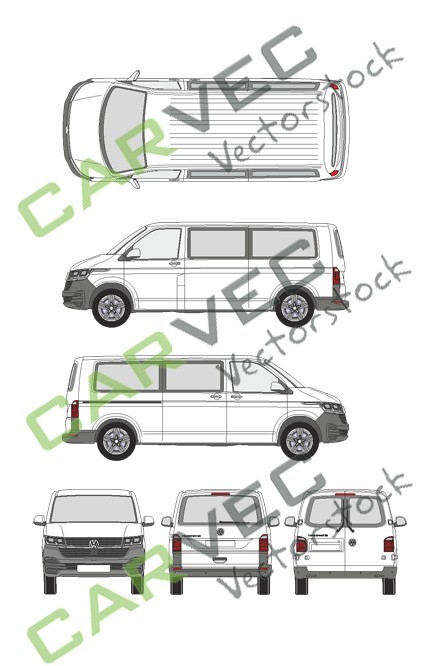 VW Transporter T6.1 L2H1 windows (2019)