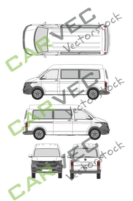 VW Transporter T6.1 L2H2 finestri (2019)