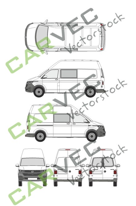 VW Transporter T6.1 L2H3 ventana lateral (2019)