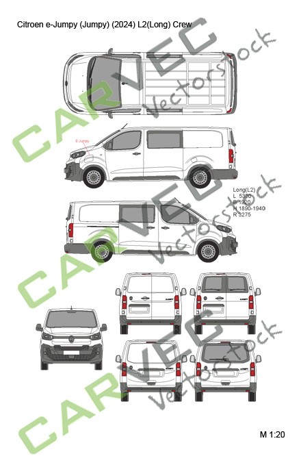 Citroen e-Jumpy (Jumpy) lang (L2) teilverglast (2024)