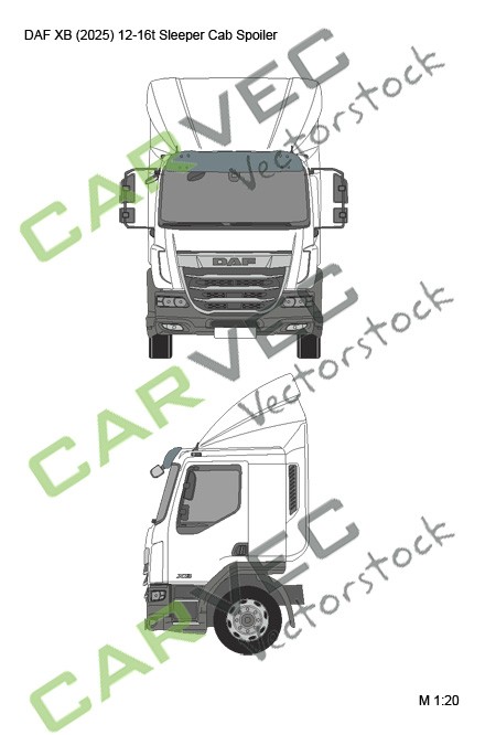 DAF XB (2025) 12-16t Sleeper Cab Spoiler