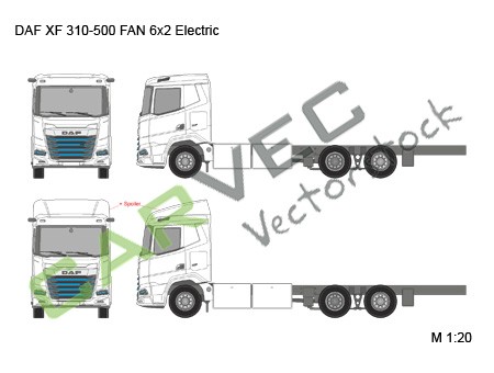 DAF XF 310-500 FAN 6x2 Electric