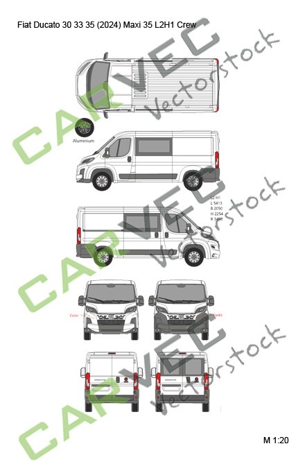 Fiat Ducato 30 33 35 (2024) L2H1 Maxi 35 teilverglast