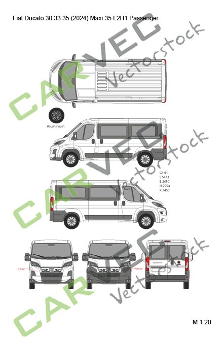 Fiat Ducato 30 33 35 (2024) L2H1 Maxi 35 verglast