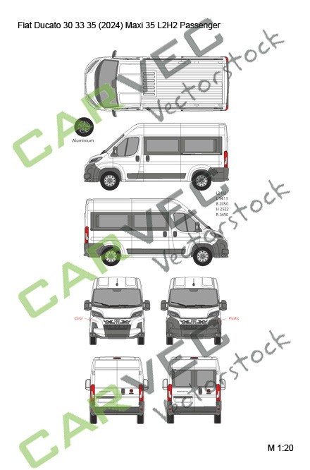 Fiat Ducato 30 33 35 (2024) L2H2 Maxi 35 verglast