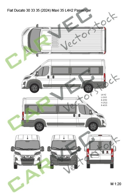 Fiat Ducato 30 33 35 (2024) L4H2 Maxi 35 verglast