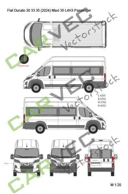 Fiat Ducato 30 33 35 (2024) L4H3 Maxi 35 Passenger