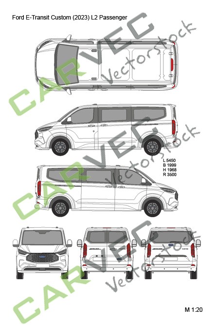 Ford E-Transit Custom (2023) L2H1 verglast