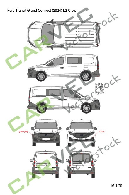 Ford Transit Grand Connect (2024) L2 Doppelkabine (teilverglast)