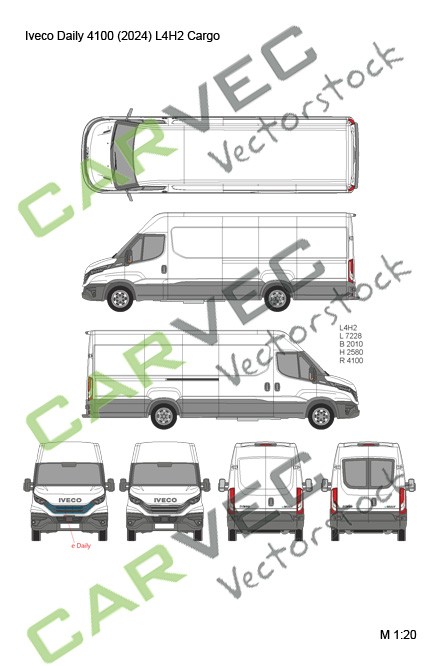 Iveco Daily (eDaily) L4H2 Cargo (empattement 4100) Fourgon (2024)