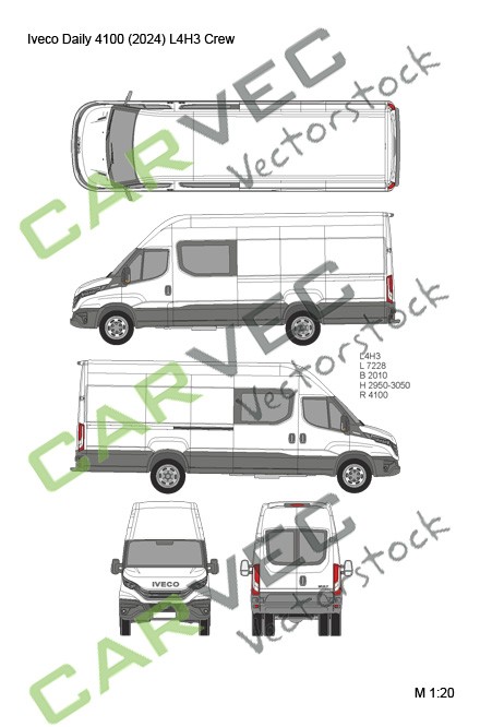 Iveco Daily (eDaily) L4H3 (4100) Crew (2024)