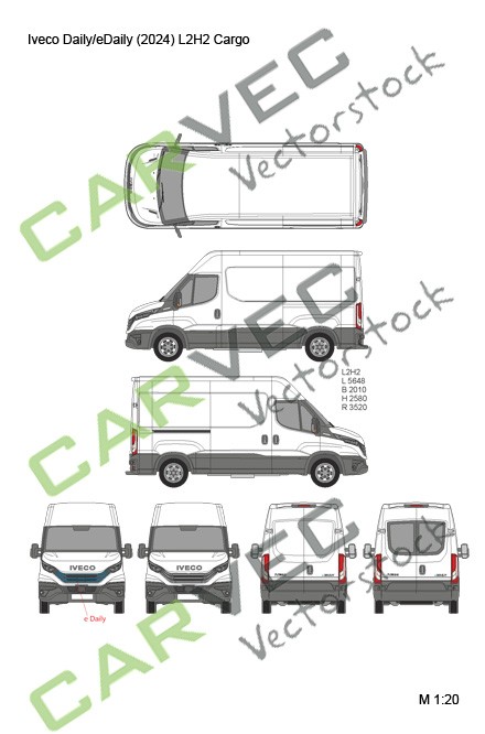 Iveco Daily (eDaily)  L2H2 Cargo (empattement 3520) Fourgon (2024)