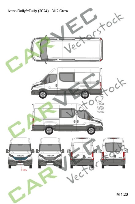 Iveco Daily (eDaily) L3H2 (Radstand 3520) teilverglast (2024)