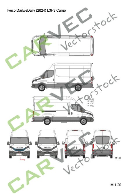 Iveco Daily (eDaily)  L3H3 Cargo (empattement 3520) Fourgon (2024)