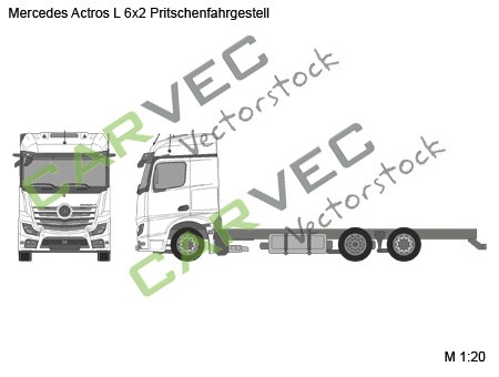Mercedes Actros L 6x2 Dropside chassis