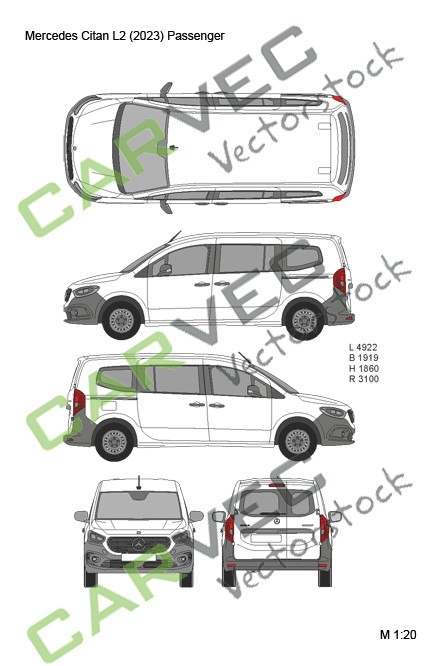 Mercedes Citan (2023) L2 Passenger Rear doors