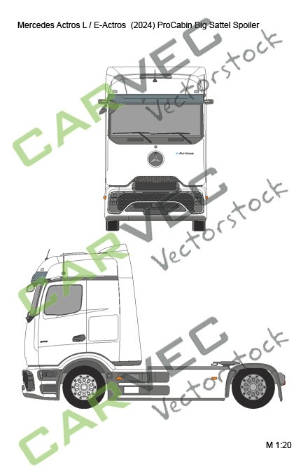 Mercedes Actros L / E-Actros (2024) ProCabin Big Sattel Spoiler