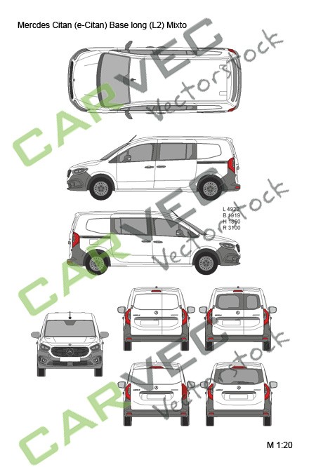 Mercedes Citan (e-Citan) (2023) Base L2 Long Mixto