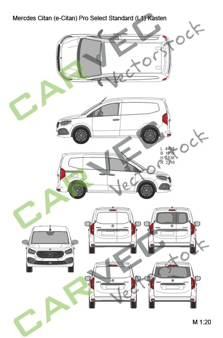 Mercedes Citan (e-Citan) (2023) Pro Select L1 Standard Cargo