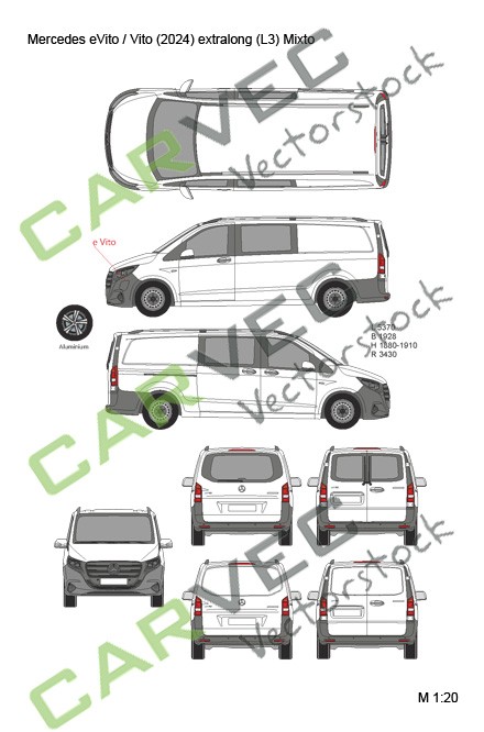 Mercedes eVito / Vito (2024) Mixto extralong (L3)