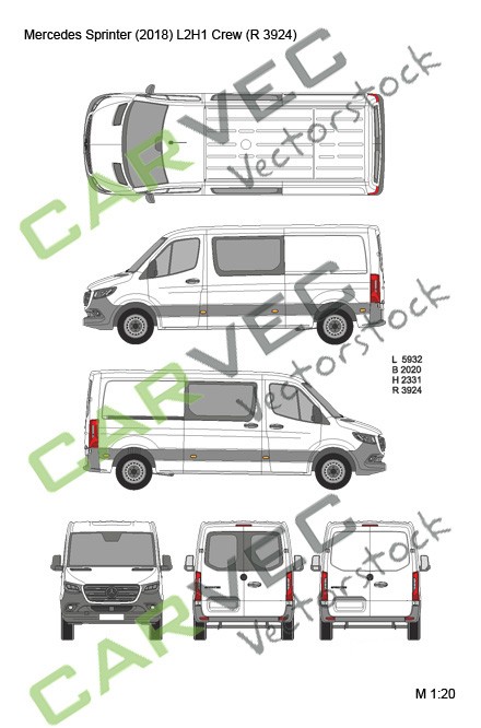 Mercedes Sprinter (2018) L2H1 (R3924) teilverglast