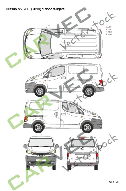 Nissan NV 200 L1 Cargo (2010) 1 door, tailgate