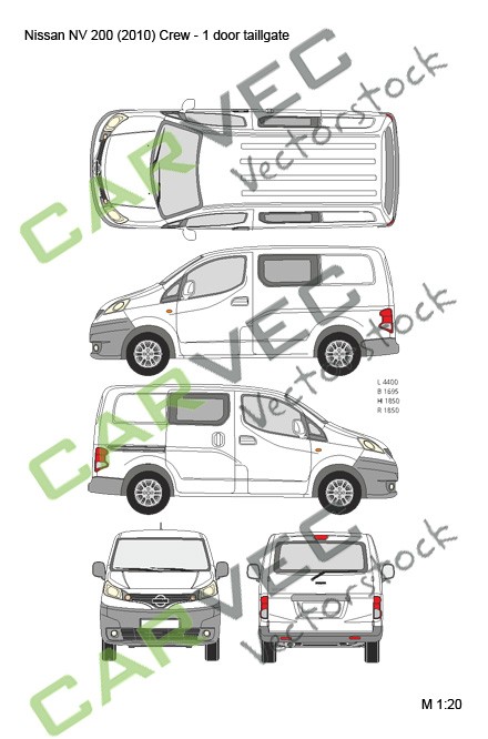 Nissan NV200 L1 Crew (2010) 1 door, tailgate