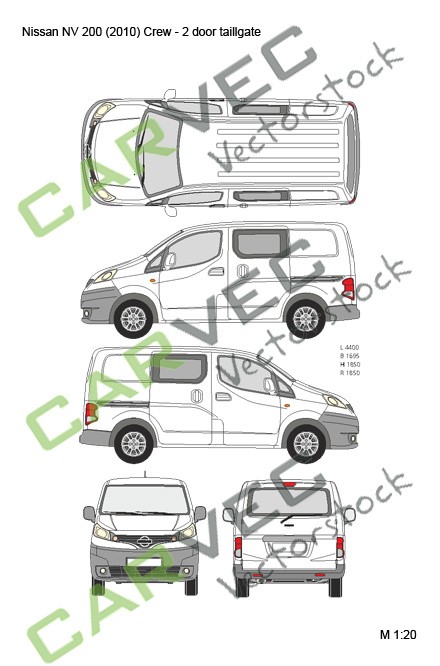 Nissan NV200 L1 Crew (2010) 2 doors, tailgate