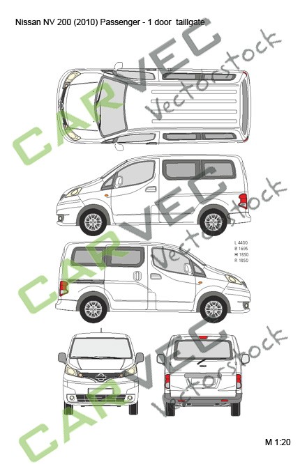 Nissan NV200 L1 Passenger (2010) 1 door, tailgate