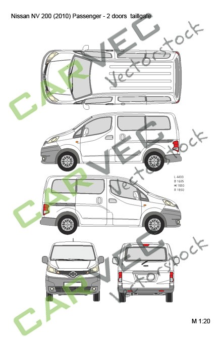 Nissan NV200 L1 Passenger (2010) 2 doors, tailgate