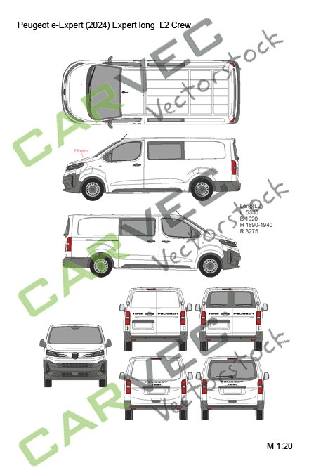 Peugeot e-Expert (Expert) Lang (L2) teilverglast (2024)