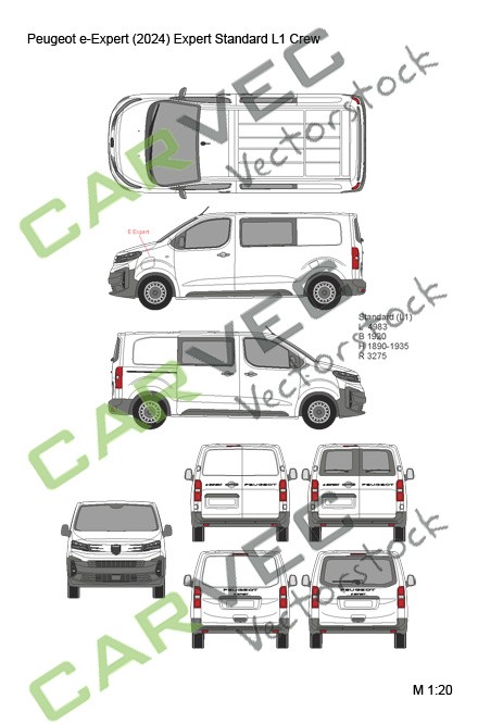 Peugeot e-Expert (Expert) Standard (L1) teilverglast (2024)