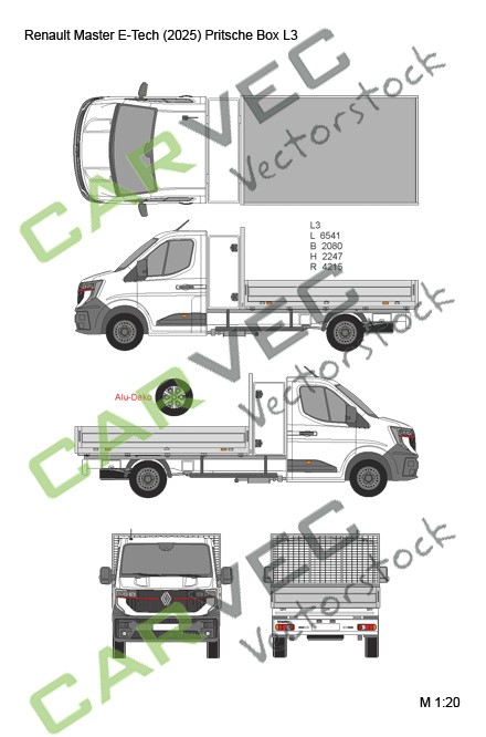 Renault Master E-Tech (2025) L3 Plateau Box Renault Master E-Tech (2025) L3 Plateau Box
