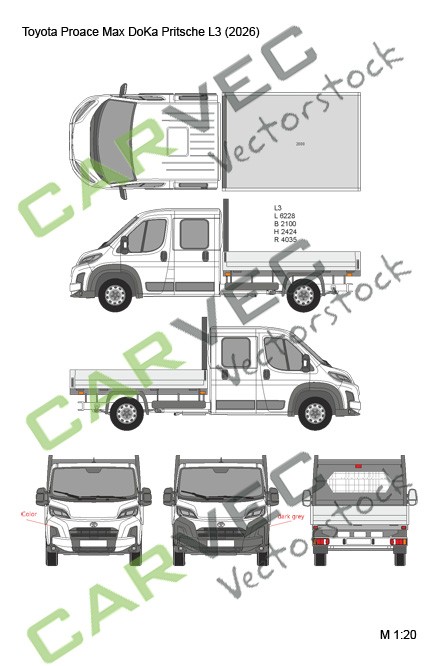 Toyota Proace (2026) L3 Flatbed Double Cab