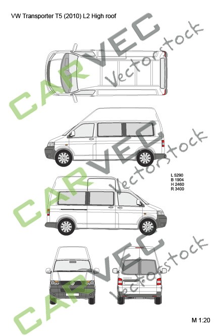 VW Transporter T5 (2010) Kombi L2 Hochdach VW Transporter T5 (2010) Kombi L2 Hochdach
