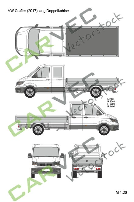 VW Crafter (2017) Long Double Cab Plank Bed