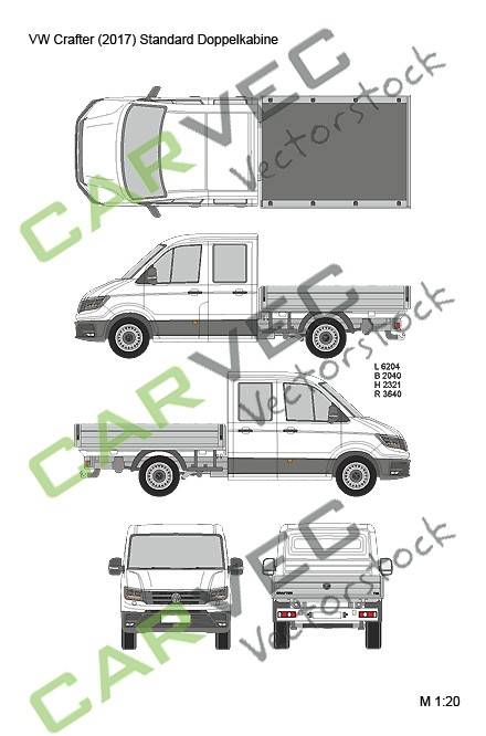 VW Crafter (2017) Standard Double Cab Plank Bed