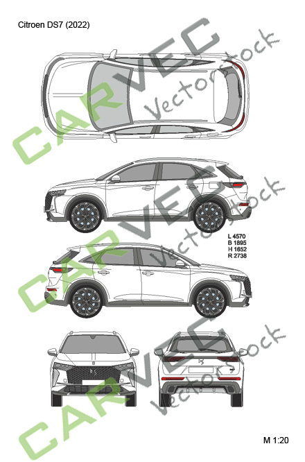 DS7 Crossback vector drawing